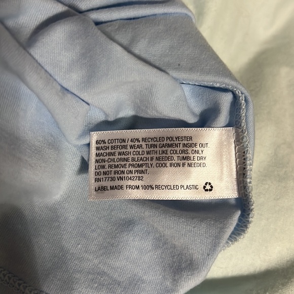 NWT short sleeve 2 tone blue/white t-shirt w/h palm trees sun Boys L - Picture 6 of 9